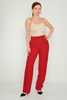 HKN High Waist Casual Trousers Black Red Brown Beige أحمر