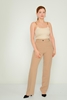 HKN High Waist Casual Trousers Black Red Brown Beige Beige