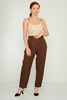 HKN High Waist Casual Trousers Black Brown Bordeux Beige Navy بنى