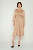 Sandrom Casual Dresses Black Brown Camel لون الجمل