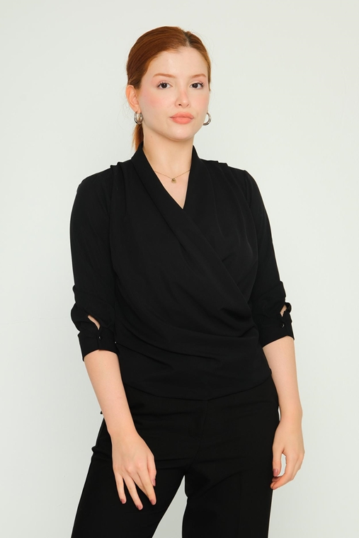 Detective Casual Blouses Black