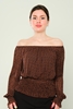 Mees Casual Blouses Brown Tile Petroleum kiremit