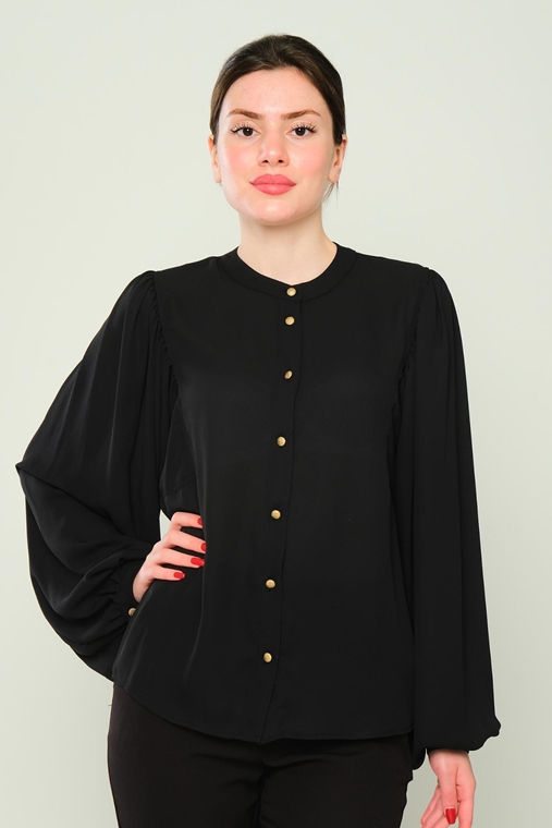 Mees Casual Blouses Black Red Powder Cream