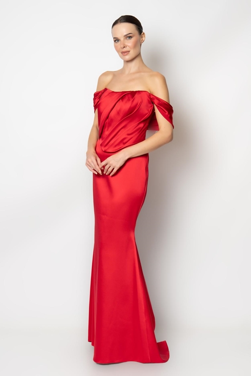 Rengin Night Wear Evening Dresses Red