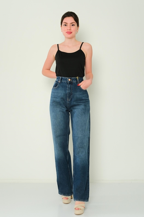 Rox Rite High Waist Casual Trousers Blue