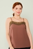 HKN Casual Blouses Red Brown