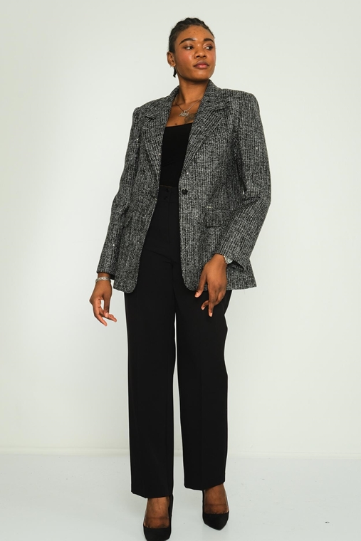 HKN Casual Plus Size Suits Black