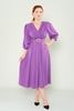 Biscuit Maxi Three Quarter Sleeve Casual Dresses Black Red Green Bordeux Purple Purple