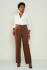 HKN High Waist Casual Trousers Black Red Brown Beige коричневый