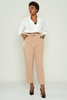 HKN High Waist Casual Trousers Brown Beige Navy Beige