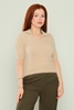 Explosion Three Quarter Sleeve Casual Blouses Grey Beige Ecru Khaki Бежевый