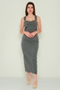 Joymiss Maxi Casual Dresses Black Grey Grey