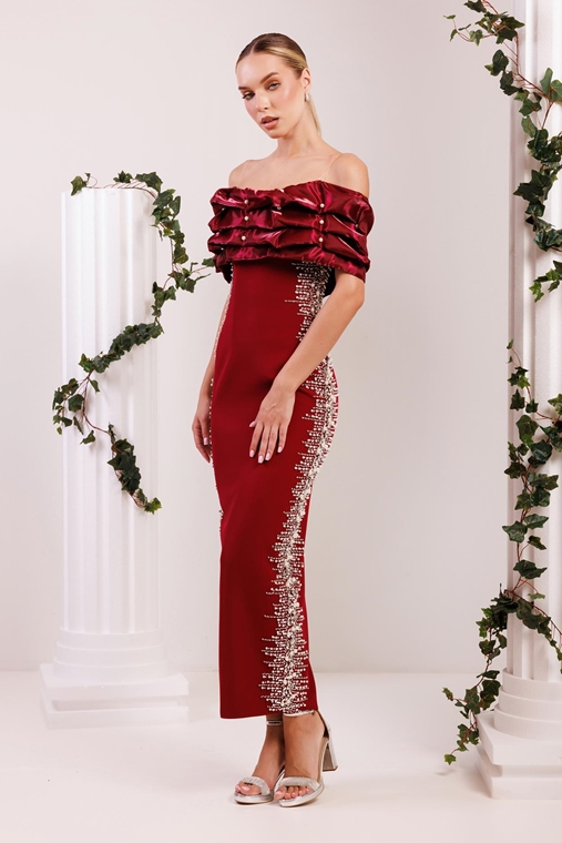 Elit Bella Night Wear Evening Dresses Bordeux Powder Sax