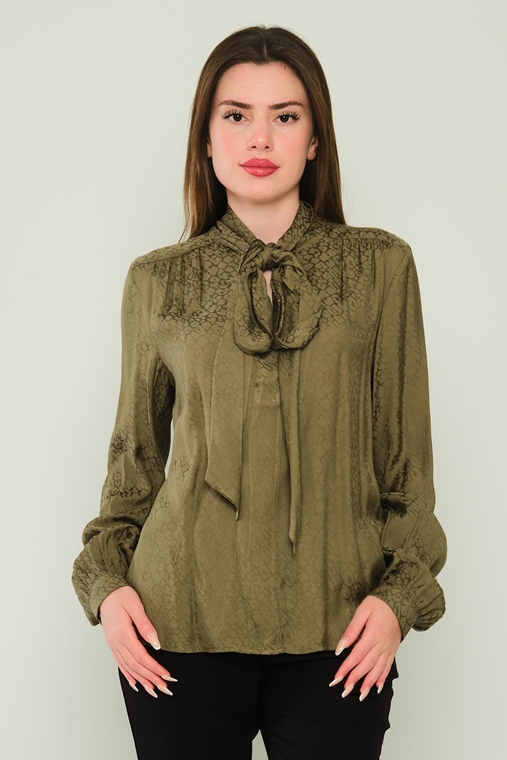 Mees Casual Blouses Green Yellow Tan