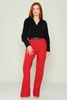 Mees High Waist Casual Trousers Black Red Grey Brown Navy أحمر