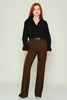 Mees High Waist Casual Trousers Black Red Grey Brown Navy بنى