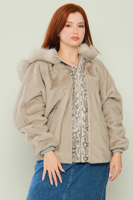 Hacci Casual Woman Coats Mink