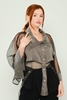 Mianotte Long Sleeve Casual Blouses Brown Anthracite فحم الإنتراسيت