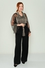 Mianotte High Waist Casual Trousers Brown Anthracite Anthracite