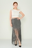 Wo-man Casual Skirts Black Grey Caramel Gri