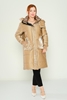 Lila Rose Casual Woman Coats Black Beige اللون البيج