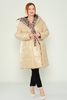 Lila Rose Casual Woman Coats Black Beige Beige