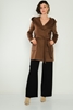 Tosato Casual Woman Coats Black Yellow Beige Ecru Tan Cagla коричневый