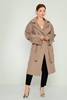 Tosato Knee Lenght Casual Woman Coats Black White Tile Grey Light Beige Dark Grey Dark Tan Coffee With Milk القهوة مع لون الحليب