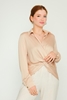 Explosion Long Sleeve Casual Blouses Black Beige Ecru Powder Khaki اللون البيج