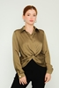 Explosion Long Sleeve Casual Blouses Black Beige Ecru Powder Khaki Haki