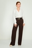 Explosion High Waist Casual Trousers Black Brown Camel Khaki بنى