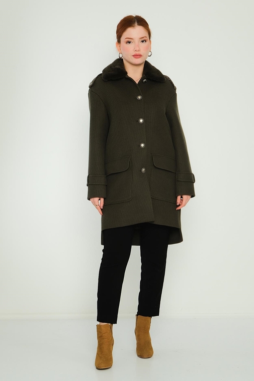 Tosato Casual Woman Coats Black White Green Beige Khaki Tan