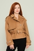 Tosato Short Casual Woman Coats Black Pink Beige Grey Dark Tan Mustard STORM أسمر