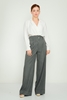 Airport High Waist Casual Trousers Black Grey اللون الرمادي