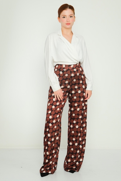 Airport High Waist Casual Trousers Brown Salmon