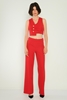 Joymiss High Waist Casual Trousers Black Red Beige Ecru Red