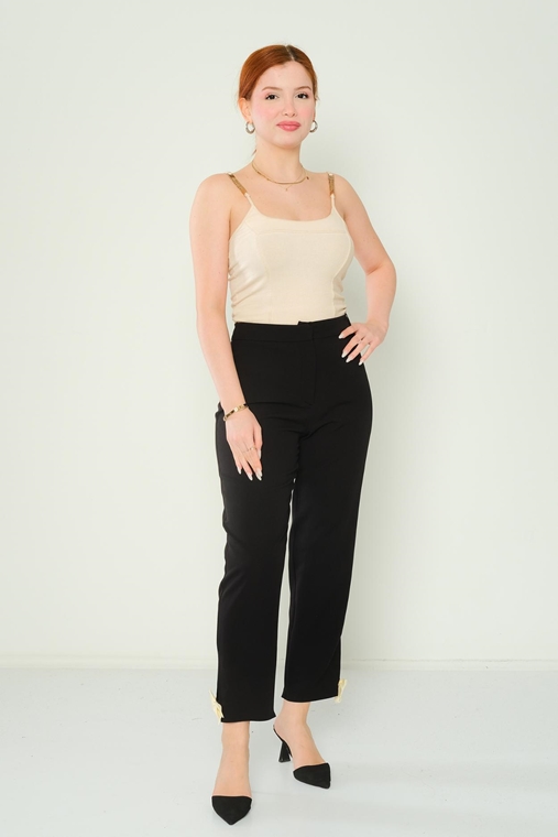 Mianotte High Waist Casual Trousers Black