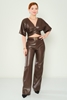 Explosion High Waist Casual Trousers Black Brown Camel Khaki بنى