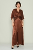 Lila Rose Maxi Casual Dresses Black Brown Bordeux Salmon Turquoise Brown Dark Kahverengi