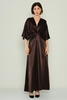 Lila Rose Maxi Casual Dresses Black Brown Bordeux Salmon Turquoise Brown Dark بني غامق