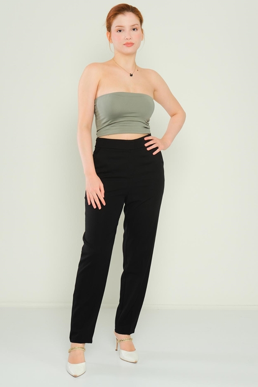 Joymiss High Waist Casual Trousers Black Red Beige Ecru Macenta