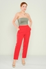 Joymiss High Waist Casual Trousers Black Red Beige Ecru Macenta Kırmızı