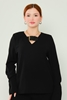 Miarte Long Sleeve Casual Blouses Camel Black