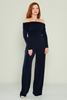 Excuse High Waist Casual Trousers Black Brown Navy Navy