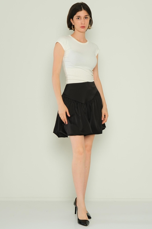 Excuse Casual Skirts Black Ecru