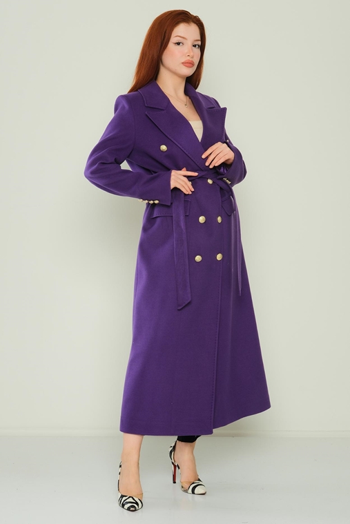 Caren Luis Long Street Wear Woman Coats Black Red Blue Brown Ecru Purple Camel Light Emerald