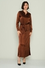 Detective Casual Maxi Dresses Black Brown Beige Kahverengi