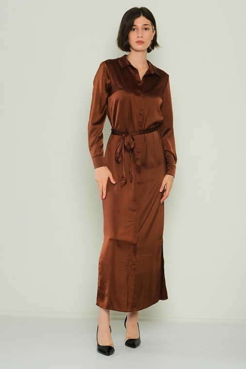 Detective Casual Maxi Dresses Black Brown Beige