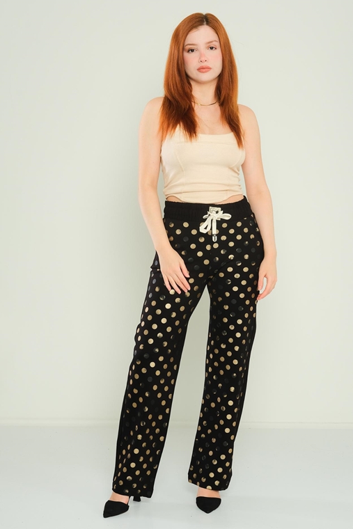 Mosento High Waist Casual Trousers Black