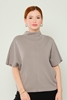 Explosion Three Quarter Sleeve Casual Blouses Black Grey Brown Beige Ecru اللون الرمادي